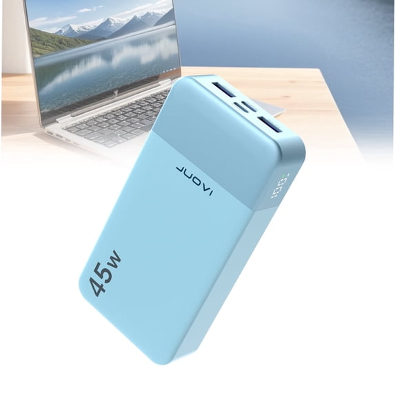 JUOVI 20000mAh Power Bank Portable with LED Display Charger,Compatible with iPhone 15/14/13/12 Pro/Pro Max & Samsung(Blue)