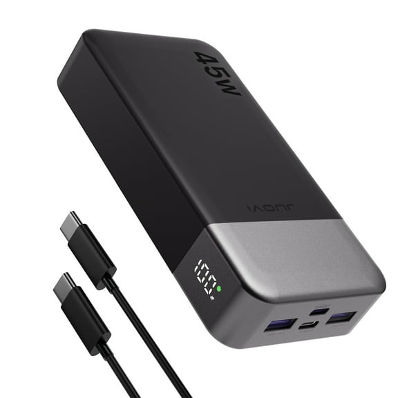 JUOVI 45W Portable iPhone Charger Fast Charging，20000mAh Powerbank，for iPhone or Android（Black）