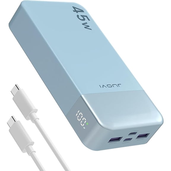 JUOVI Portable Power Bank, 20000 mAh Battery Pack, 45 W Fast Charge, Compatible with Switch, MacBook, Tablet, Dell, HP, Notebook, Samsung, iPhone, Steam Deck and More