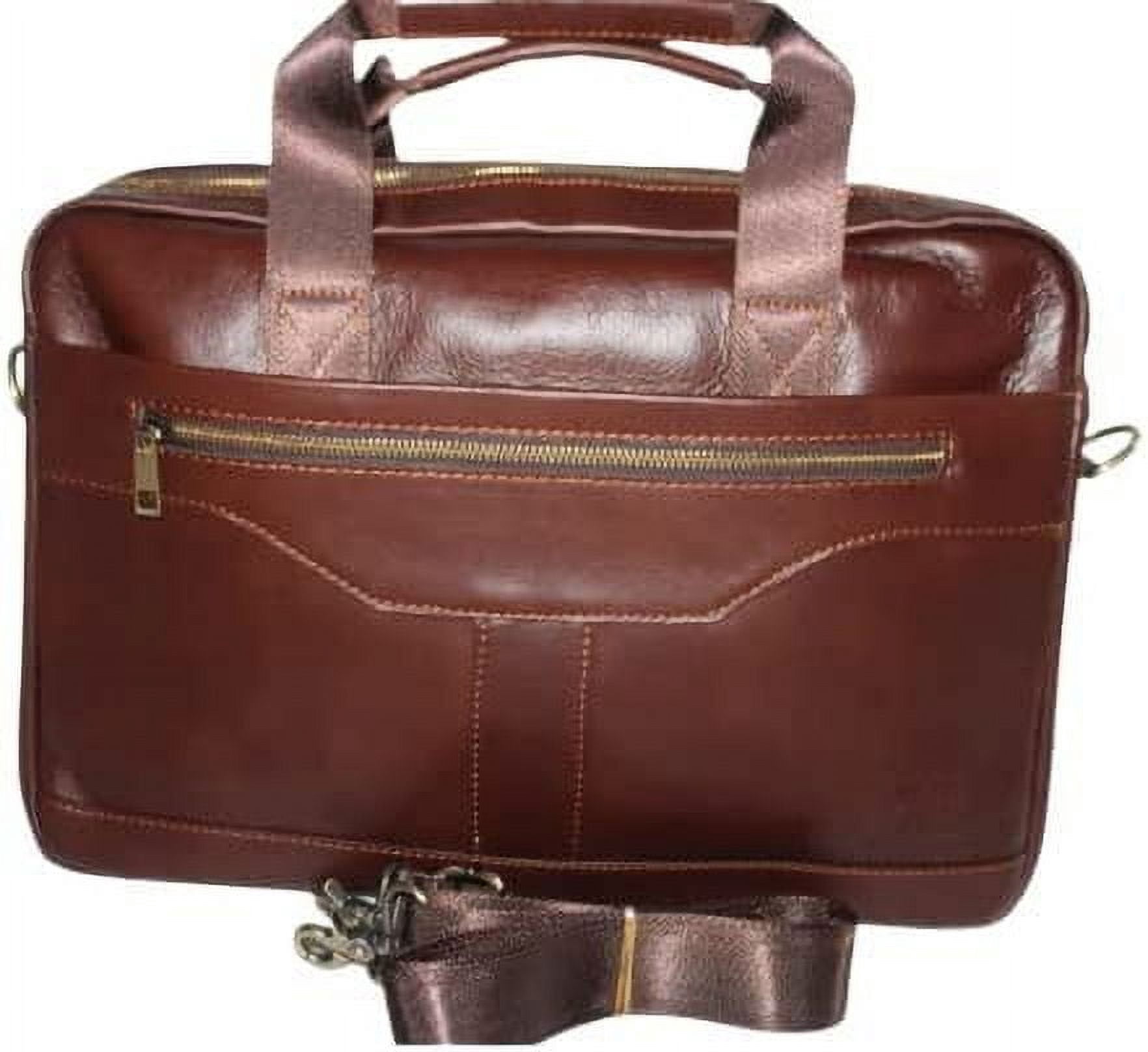 JUPA Place Genuine Leather Briefcase Laptop Bag - Messenger Bag Briefcase with Shoulder Strap - 16 Inch Briefcase