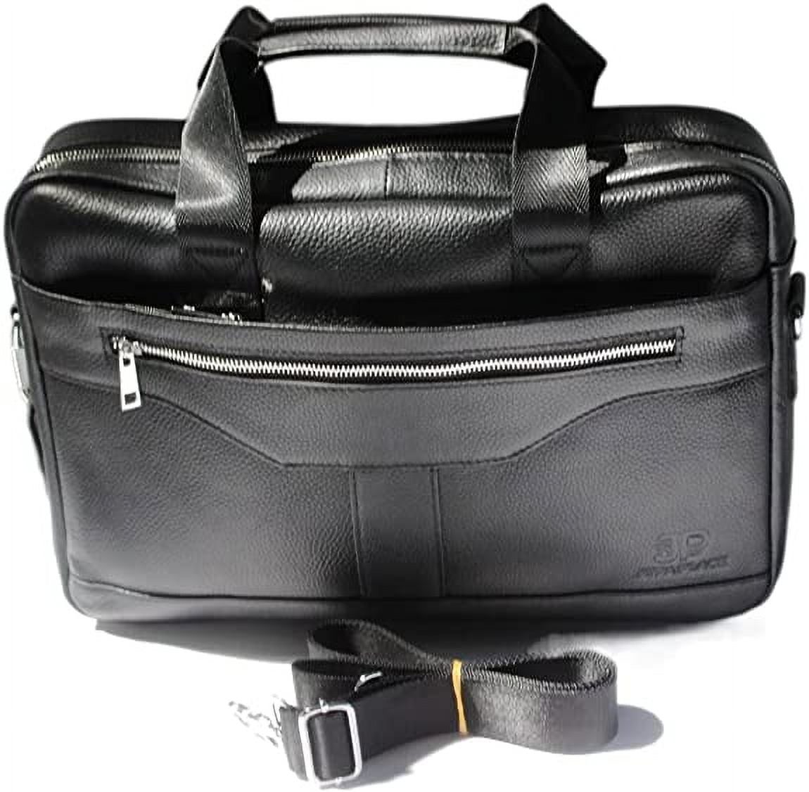 JUPA Place Genuine Leather Briefcase Laptop Bag - Messenger Bag Briefcase with Shoulder Strap - 16 Inch Briefcase