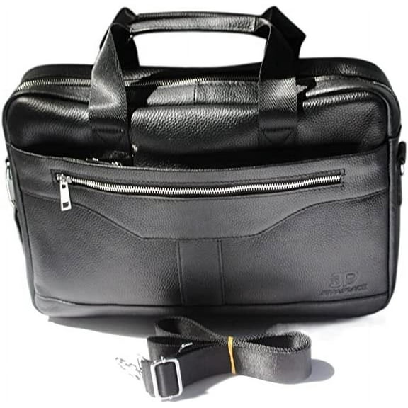 JUPA Place Genuine Leather Briefcase Laptop Bag - Messenger Bag Briefcase with Shoulder Strap - 16 Inch Briefcase