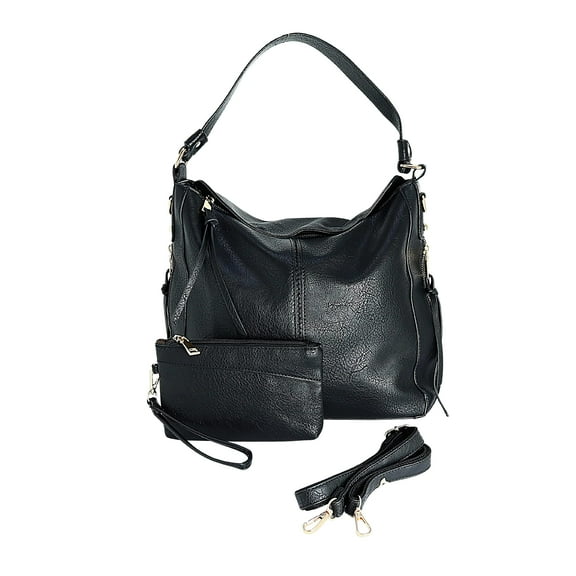 JUPA Place Large Vegan Leather Hobo Bag Women Purse and Handbag - Crossbody Shoulder Work School Bag and Wallet - Multi-Pocket Handbag Travel Tote Set