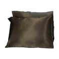 thumbnail image 1 of JUPA Place Luxurious Satin Silk Pillowcase Pair - Soft & Breathable 20 x 26 Inch Pillow Cover for Standard Size Pillows - Brown Silky Smooth Pillowcases for Hair & Skin (2-Pack), 1 of 4