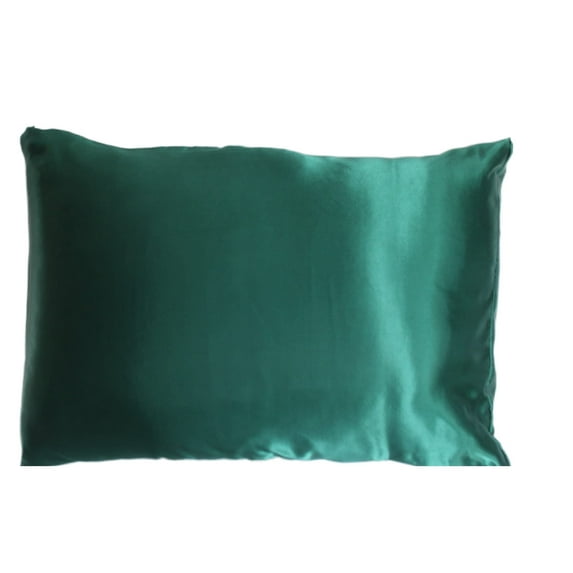 JUPA Place Luxurious Satin Silk Pillowcase Pair - Soft & Breathable 20 x 26 Inch Pillow Cover for Standard Size Pillows - Green Silky Smooth Pillowcases for Hair & Skin (2-Pack)