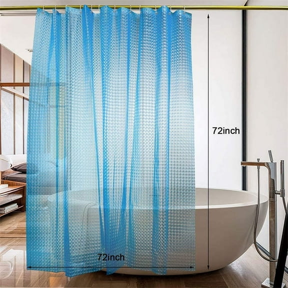 JUPA Place Shower Curtain Liner- Heavy Duty PEVA Plastic Bathroom Shower Curtains - 3D Ice Cube Design, Eco-Friendly Bathtub Shower Curtain