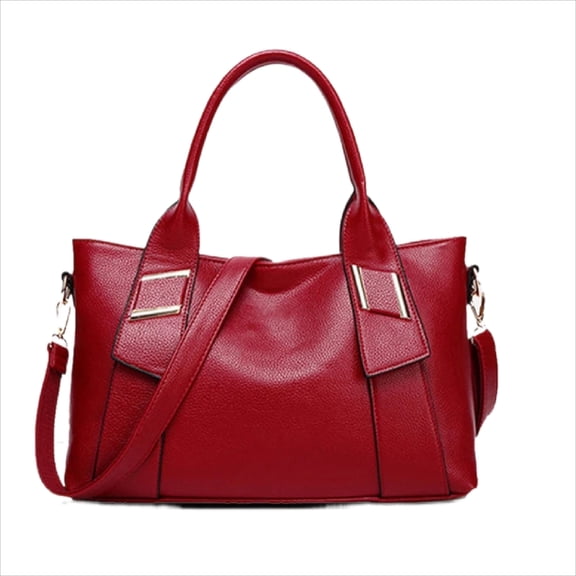 JUPA Place Vegan Leather Crossbody Shoulder Satchel Handbag-  Women's Red Shoulder Bags with Top Handle and Adjustable Strap Handbag Purse