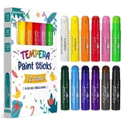 Jupitearth On Sale 12 Ct Tempera Paint Sticks for Kids ,Quick Drying,Smooth,Non-Toxic Washable for Toddlers,Back to School Supplies,Art Supplies