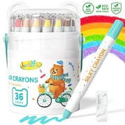 Jupitearth 36Ct Twistable&Non-Toxic Washable,Silky Crayons for toddlers1-3,Kids 4-8,Back to School Art Supplies