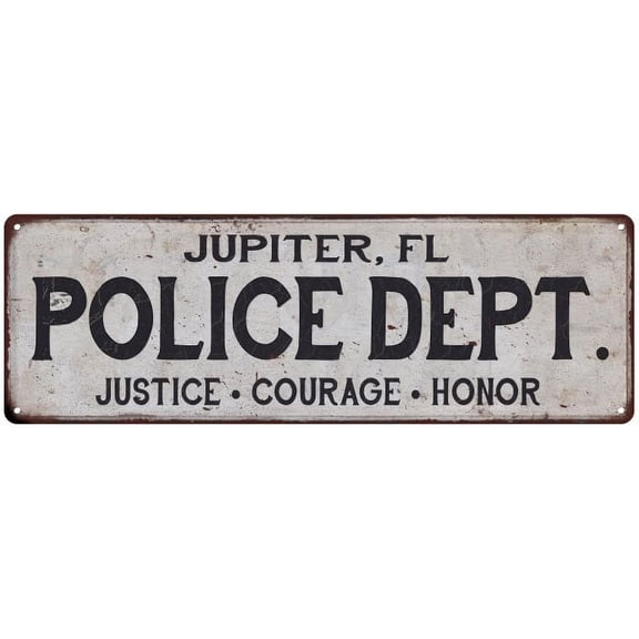 JUPITER, FL POLICE DEPT. Home Decor Metal Sign Gift 8x24 108240012569