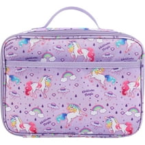 JUPSK Kids Lunch Bag, Insulated Reusable Lunch Box Cute Unicorn Lunch Bag Waterproof Inner Layer Lunch Box for School Hiking Beach Camping