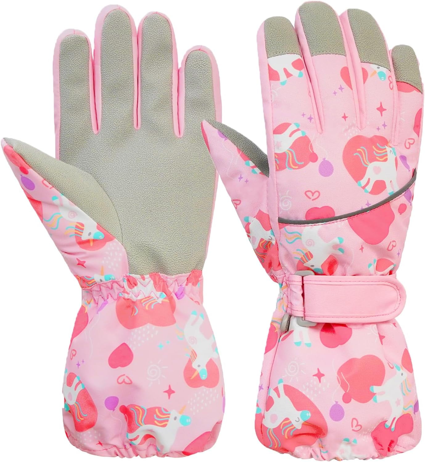 Gants Ski Enfant Imperméables - Mitaines Polaire Lapin/panda - Pour Fille Et Garçon 5-10 Ans