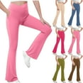 thumbnail image 1 of JURANMO Athletic Pants for Girls Cross High Waist Flare Leg Leggings Comfy Stretch Dance Yoga Pants with Pocket Birthday Gift Beige 9 Years, 1 of 9