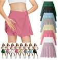 thumbnail image 1 of JURANMO Athletic Skirts with Built in Shorts for Girls Ruffle High Waist Mini A-Line Skort Kids Stretch Tennis Skirt Solid Sport Skorts Light Blue 7 Years, 1 of 9