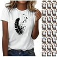 thumbnail image 1 of JURANMO Back to College Sale Cute Tops for Women Summer Crewneck Short Sleeve Tshirts Fashion Graphic Tees Shirt Casual Comfy Blouses 2025 Vacation Outfits White XXXL, 1 of 5