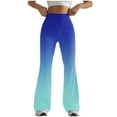 thumbnail image 1 of JURANMO Bell Bottom Leggings for Women, 2024 Fashion Fall Gradient Color High Waisted Flare Pants Buttery Soft Stretchy Athletic Leggings Deal of The Day Blue S, 1 of 1