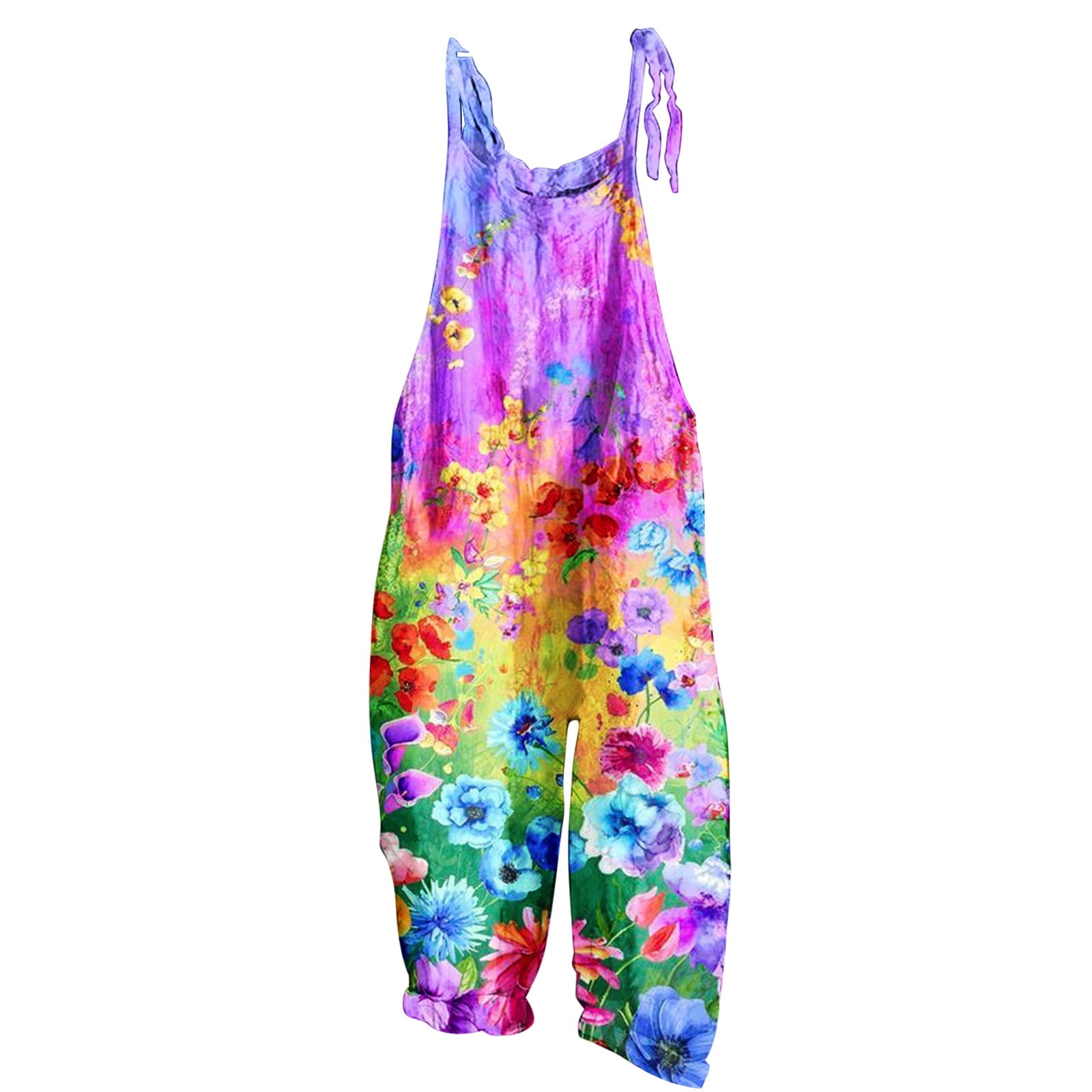 JURANMO Clearance Sale,Women's Hippie Overalls 2024,Casual Loose Floral ...