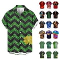 thumbnail image 1 of JURANMO Dollar Deals Mens Saint Patricks Day Hawaiian Shirt Funny Clover Graphic Tees Tops Casual Short Sleeve Button Down Bowling Shirts White XL, 1 of 7
