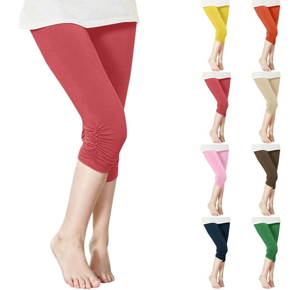 JURANMO Girls Athletic Capri Leggings Pleated Bottom Elastic Waist Yoga Pants Slim Stretch Cropped Legging Kids Workout Tights Birthday Gift Green 3 Years