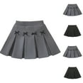 thumbnail image 1 of JURANMO Girls Pleated Mini Skirt Bow Knot Cute A Line Skorts Chool Uniform Cheer Skort Kids Cotton Skirts Built in Shorts Black 8 Years, 1 of 7