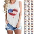 thumbnail image 1 of JURANMO Holiday Vests for Women Sleeveless Round Neck Tank Tops Cute USA Flag Graphic Tees Patriotic 4th of July Shirts Multicolor XL Daily Sales Clearance, 1 of 5