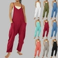 thumbnail image 1 of JURANMO Jumpsuits for Women Casual Summer Rompers Sleeveless Loose Spaghetti Strap Baggy Overalls Jumpers with Pockets 2025 Orange S Flash Sales Today, 1 of 8