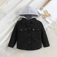 thumbnail image 1 of JURANMO Kids Toddler Boys Girls Button Down Hooded Shirt,Kid Toddlers Trendy Solid Color Patchwork Classic Long Sleeve Shacket Jacket Coat Baby Outwear with Front Breast Pockets 2024 Fall Winter, 1 of 9