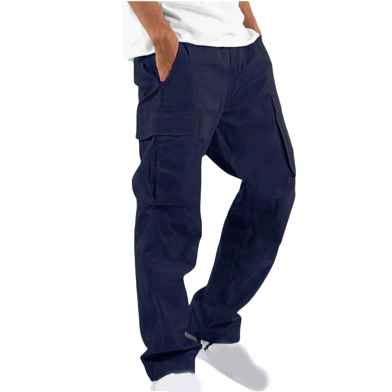 JURANMO Men's Relaxed Fit Cargo Pants Big and Tall Sizes Straight ...
