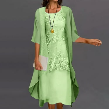 JURANMO Mother of the Bride Dresses,Womens Two-Piece Set Floral Print Midi Dress with Cardigan Chiffon Formal Party Sleeveless Plus Size Wedding Guest Dresses for Women 2025 Resort Wear