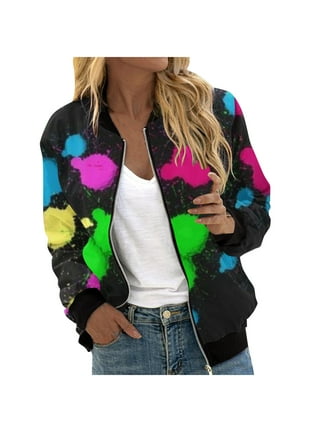 Sunisery Womens Sequin Jackets Sparkle Long Sleeve Zipper Bomber Jacket  Lightweight Casual Party Glitter Blazer S-XXL 