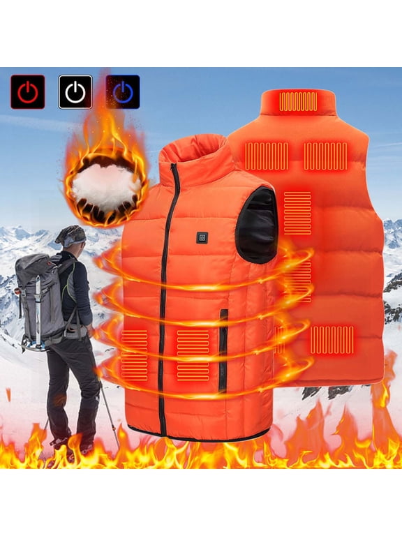 Plus Size Electric Heated Jackets Vest Winter,USB Intelligent Constant Temperature Coat for Men and Women with Single Heating Levels 9 Zones Heated Jacket 2024 Print Warm Down Heating Coat