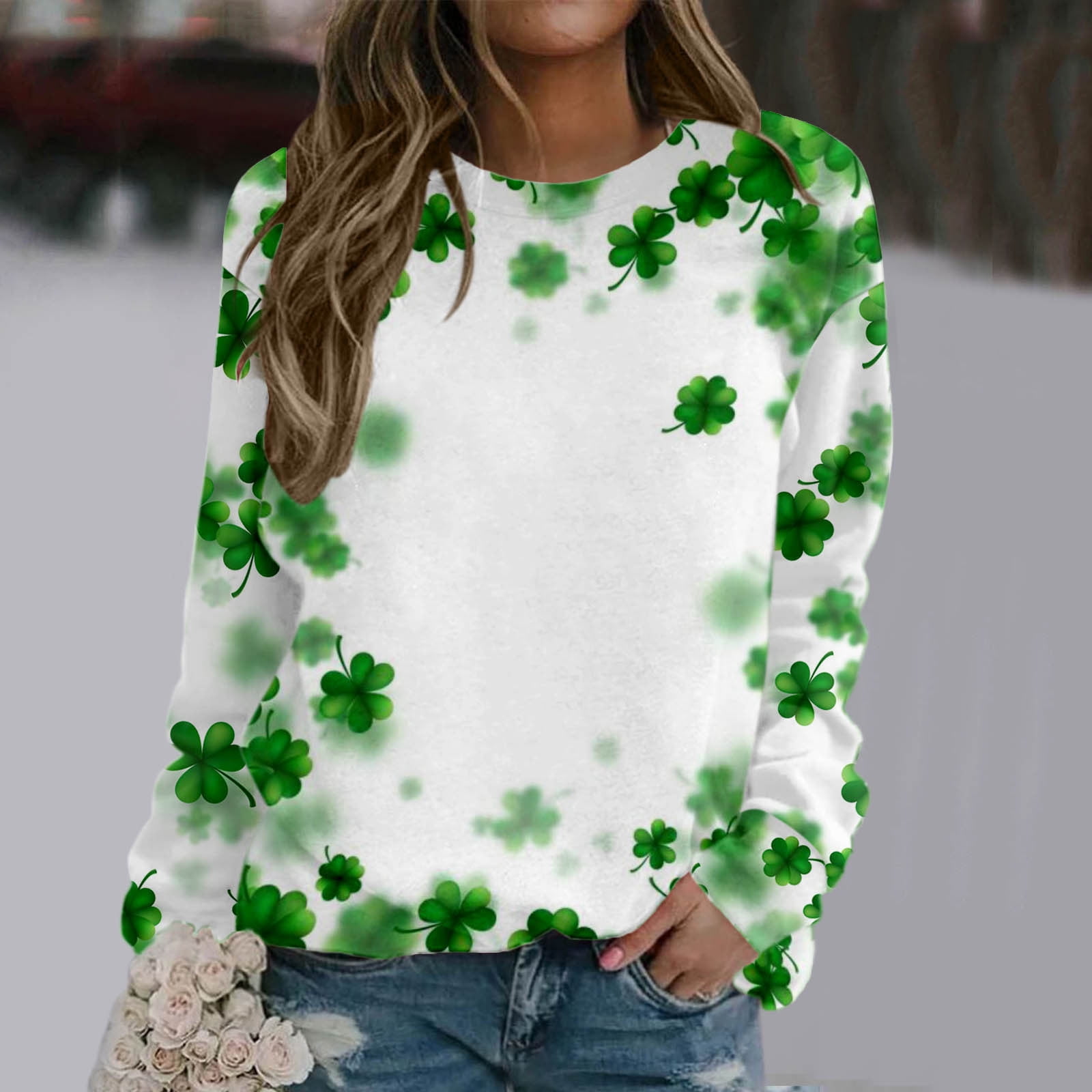 JURANMO St Patricks Day Shirt Women,Women's 2024 Trendy Four Leaf ...
