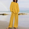 thumbnail image 1 of JURANMO Summer Outfits,Two Pieces Outfits for Women 2 Piece Tracksuit Set Boyfriend Oversized T Shirts Straight Leg Pant Plus Size, 1 of 7
