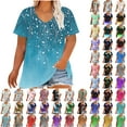 thumbnail image 1 of JURANMO Summer Savings Plus Size Maternity Tops Summer Cotton Basic Tee Shirt Cute Butterfly Print Tshirts Short Sleeve V Neck Tunics Vacation Blouses Green XXXXXL, 1 of 6