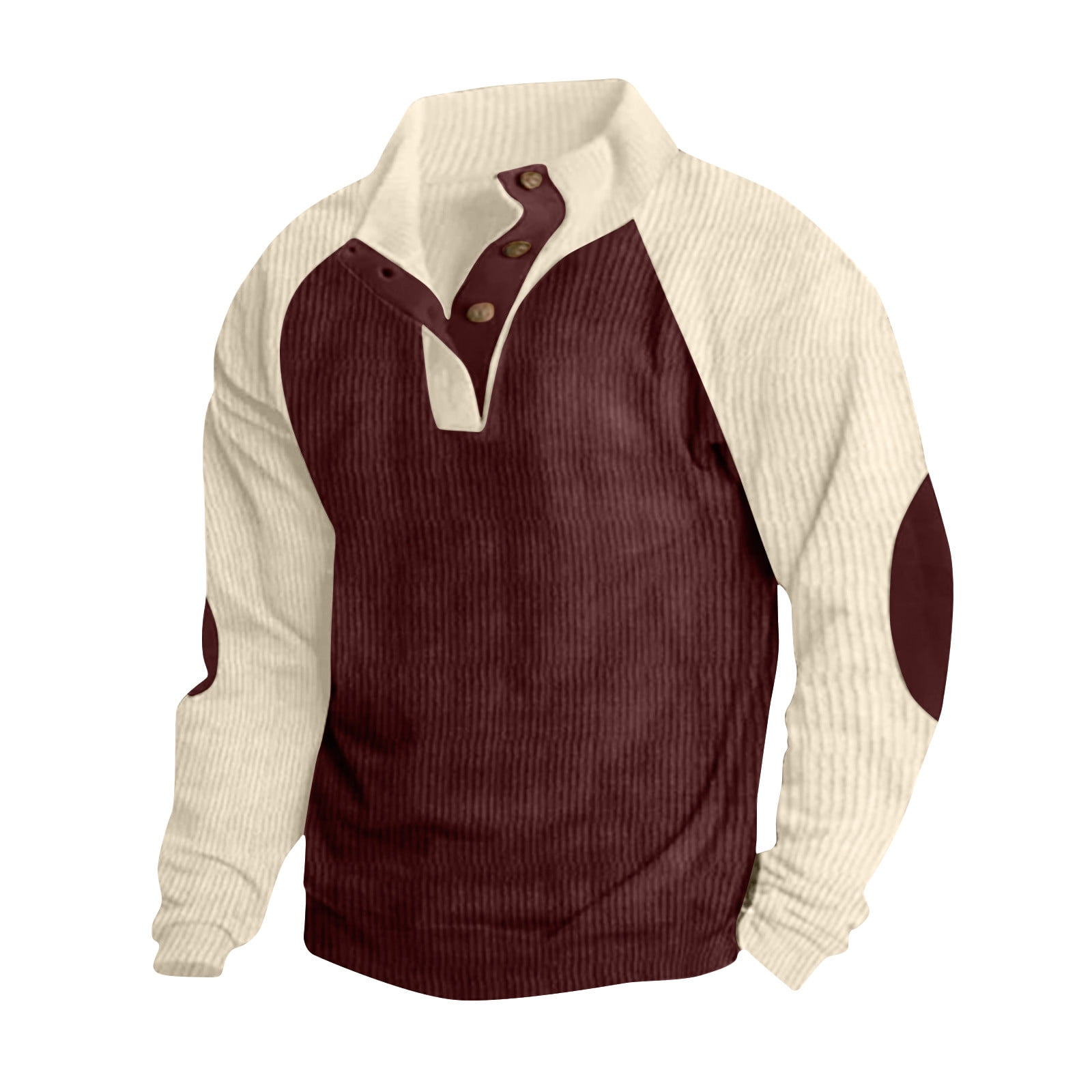 JURANMO Sweatshirts for Men No Hood Corduroy Shirt,2024 Winter Man