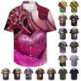 thumbnail image 1 of JURANMO Todays Daily Deals Bowling Shirts for Men Funny Carnival Print Tshirts Casual Lapel Button Down Vacation Beach Blouses Multicolor 4XL, 1 of 6