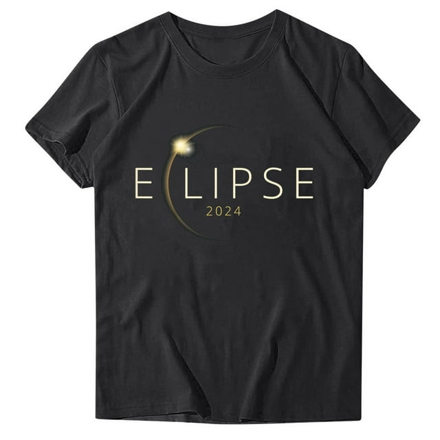 JURANMO Women's Short Sleeve Tops Total Eclipse of The Sun Graphic Tees ...