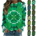 JURANMO Women's St. Patrick's Day Sweatshirt Lucky Shamrock Long Sleeve