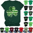 thumbnail image 1 of JURANMO Women's St. Patricks Day Shirts Casual Crew Neck Short Sleeved T Shirts Novelty Wine Glass Printed Fashion Tops Vacation Outfits White XL Clearance Sales Today Sales Prime, 1 of 6