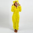 thumbnail image 1 of JURANMO Womens Plush Hooded Jumpsuit,2024 Winter Womens Trendy Solid Color Full Zip Up Jumpsuits Pajamas with Two Cute Ears Casual Long Sleeve Plus Size Rompe Sleepwear, 1 of 6