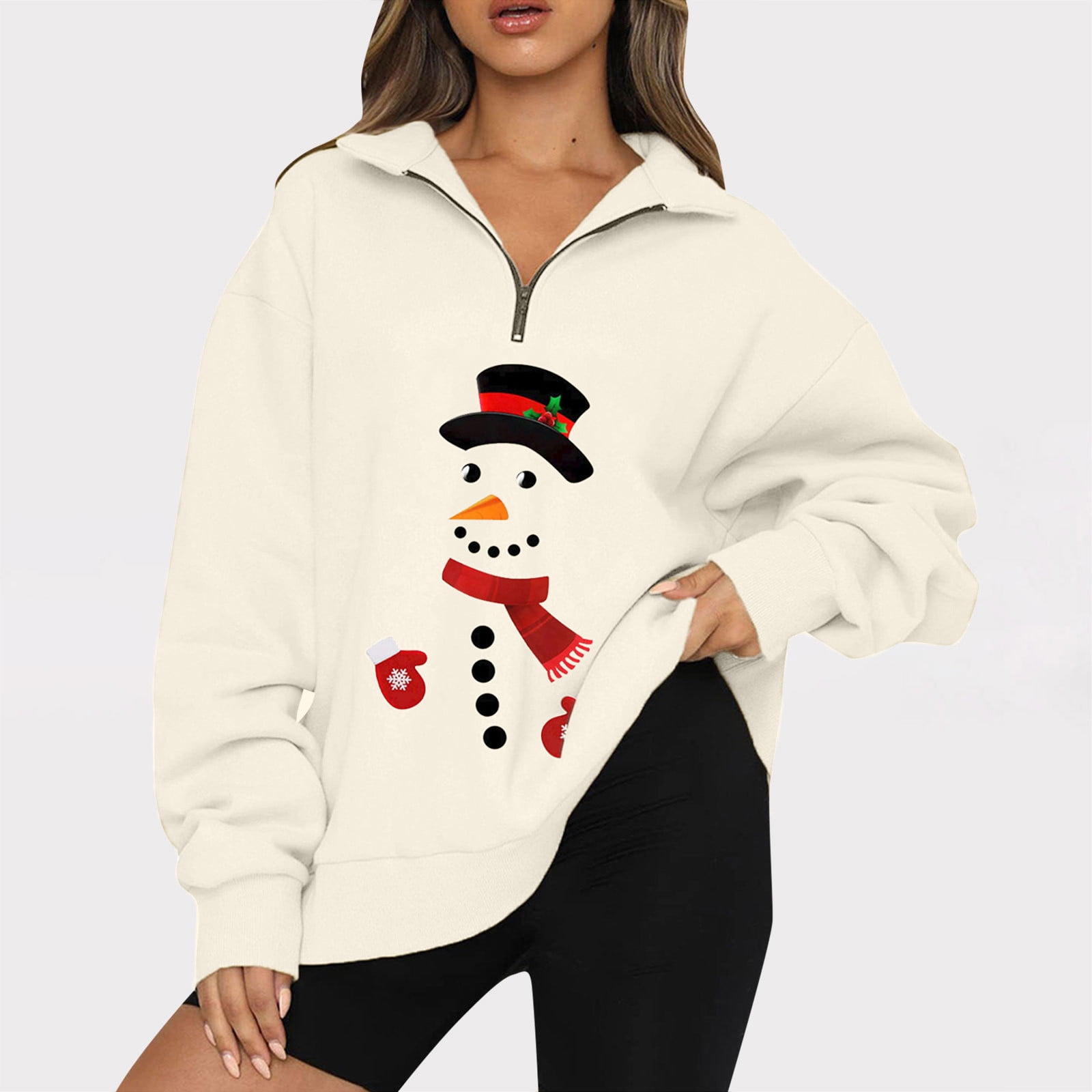 JURANMO Zip Lapel Blouses for Women,Quarter Zip Pullover Women