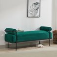 thumbnail image 1 of JURANYAZHU 19.2" High Chenille Upholstered Bench, Bedroom Bench  with Solid Metal Legs, End of Bed Bench for Living Room, Green, 1 of 11