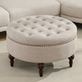 thumbnail image 1 of JURANYAZHU 31.5 Inch Oversized Storage Ottoman, Upholstered Storage Seat, with Reversible Lid, Multifunctional As a Coffee Table, Linen Fabric, for Living room,Bedroom,Light Brown, 1 of 6
