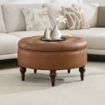 thumbnail image 1 of JURANYAZHU 31.5 Inch Oversized Storage Ottoman, Upholstered Storage Seat, with Reversible Lid, Multifunctional As a Coffee Table, PU Fabric, for Living room,Bedroom,Brown, 1 of 6