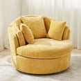 thumbnail image 1 of JURANYAZHU Oversized Swivel Accent Chair Chenille Fabric Ideal for Bedrooms, Living Rooms, and Study Room,Yellow, 1 of 6