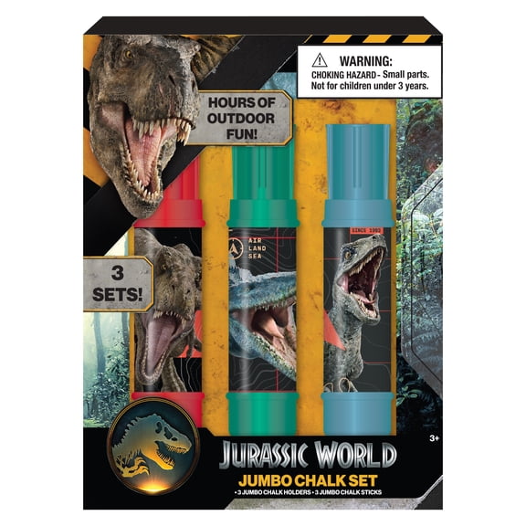 Jurassic World Easter Jumbo Chalk Set, Includes 3 Chalk Holders, Gift, Party Favors