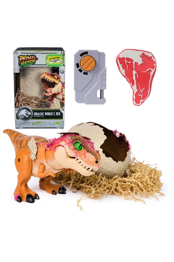 Jurassic World Primal Hatch T-Rex, Interactive Dinosaur Toy for Kids Ages 5 and up