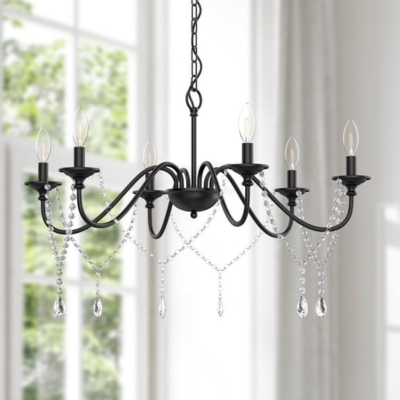 JURULU 6-Light Crystal Dimmable Classic / Traditional Chandelier