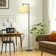 thumbnail image 1 of JURULU Arc Floor Lamp, Modern Standing Lamp with Remote Control, Including 4 Color Temperature 9W LED Bulbs, 350º Adjustable Linen Lampshade, Ideal for Living Room, Bedroom, Office, 1 of 13