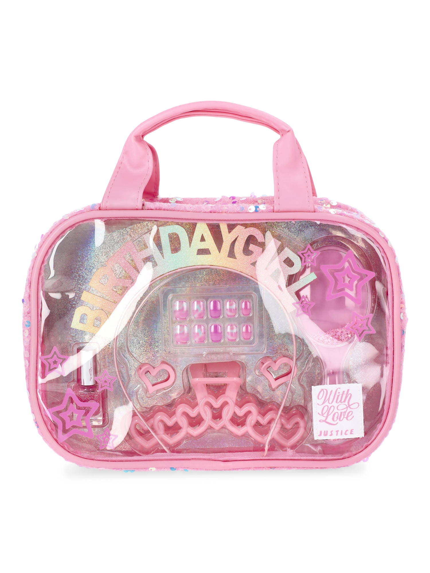 Justice Girls Birthday Accessories and Bag Set, 8-Piece